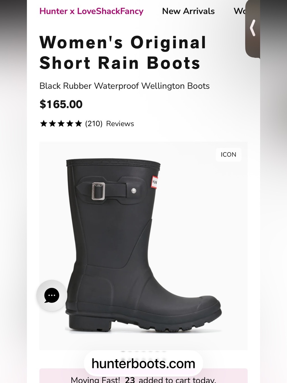 *BRAND NEW In Box* Hunter Women's Original Short Rain Boots - Picture 6 of 7